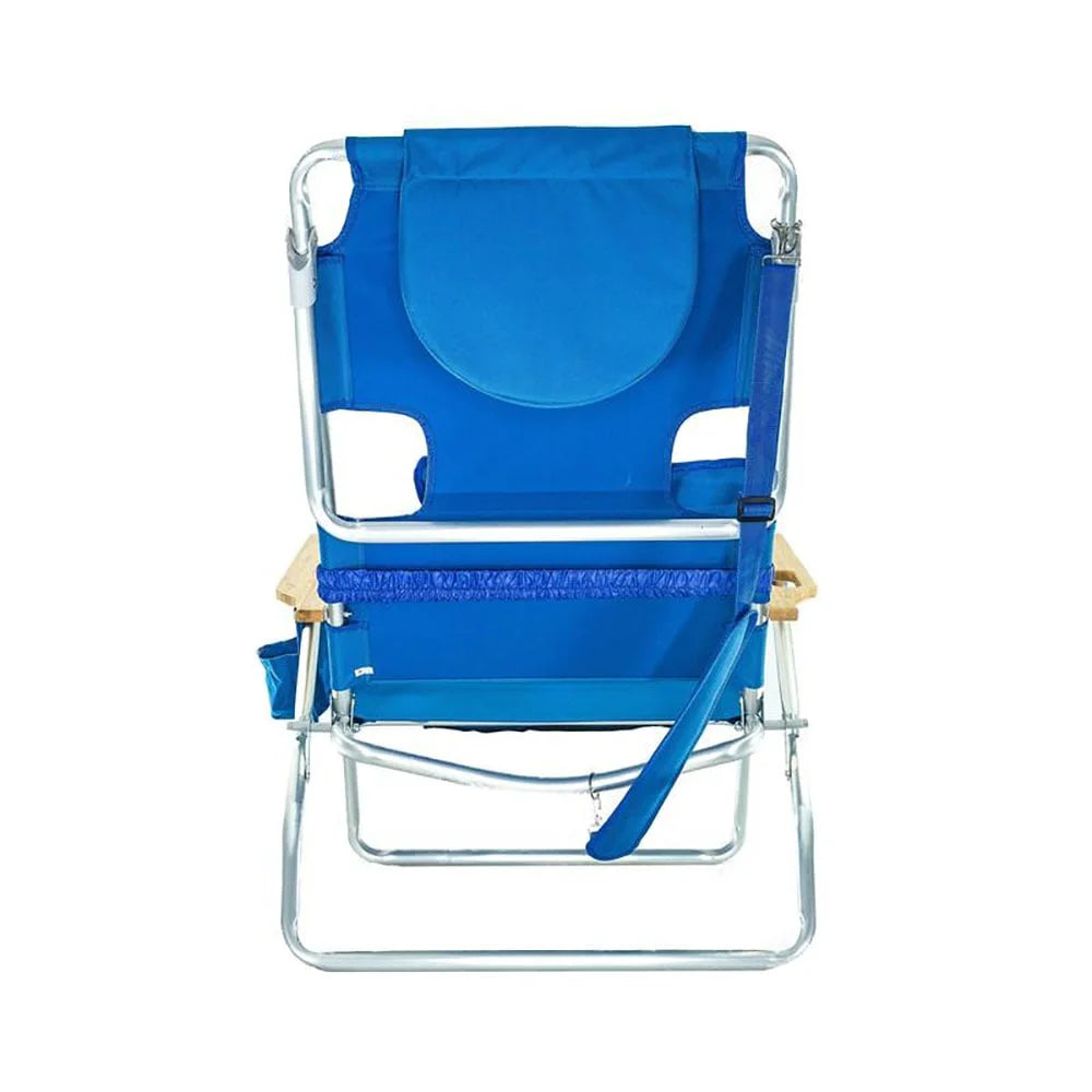 Blue Padded Outdoor Lounge Reclining Beach Chair 2 Pack R4874