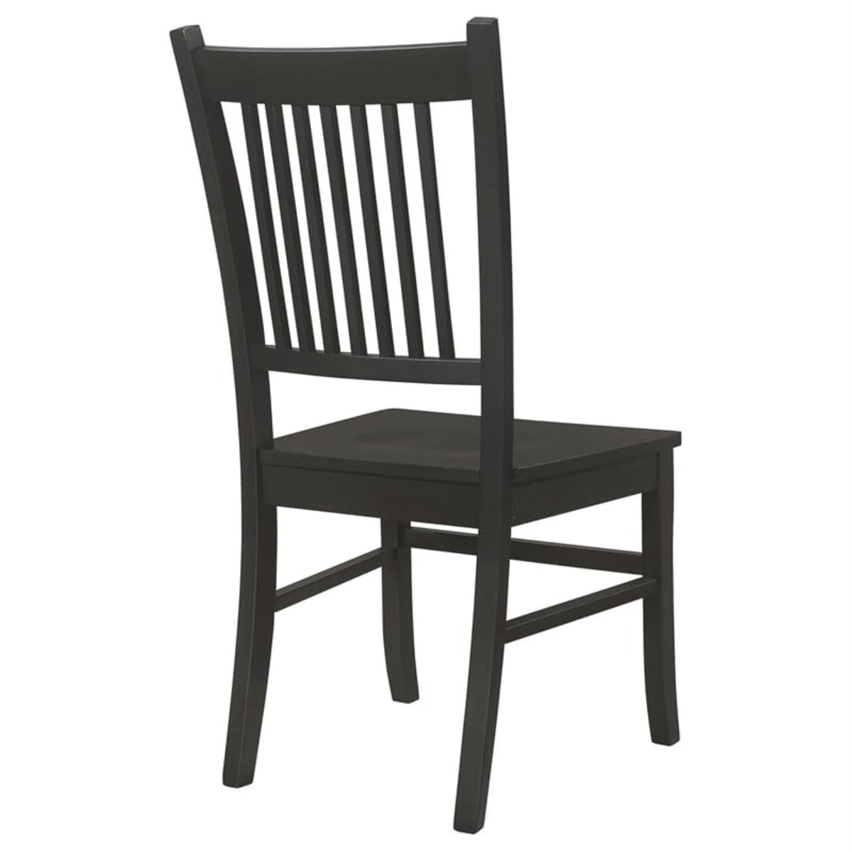 Wood Slat Back Dining Side Chair in Matte Black D990