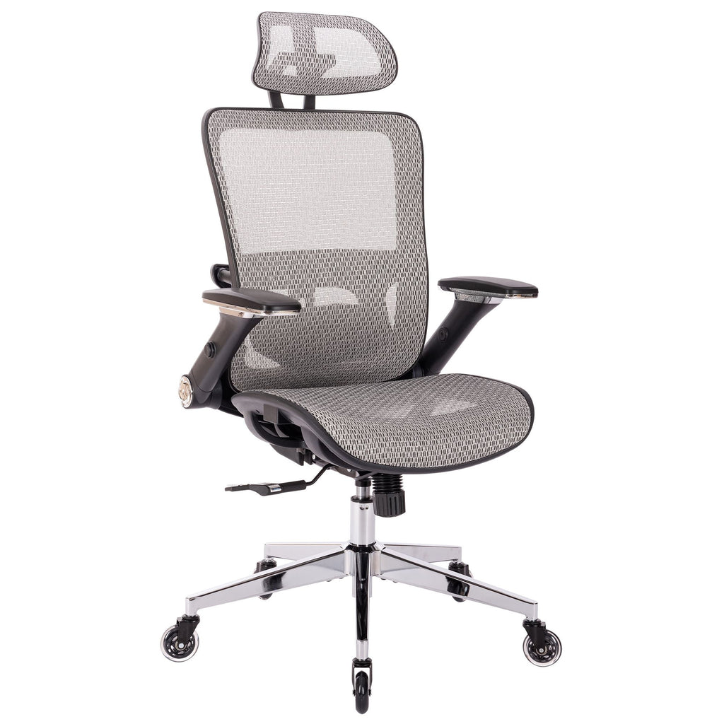 Grey Ergonomic Mesh Office Chair with Lumbar Support K8407