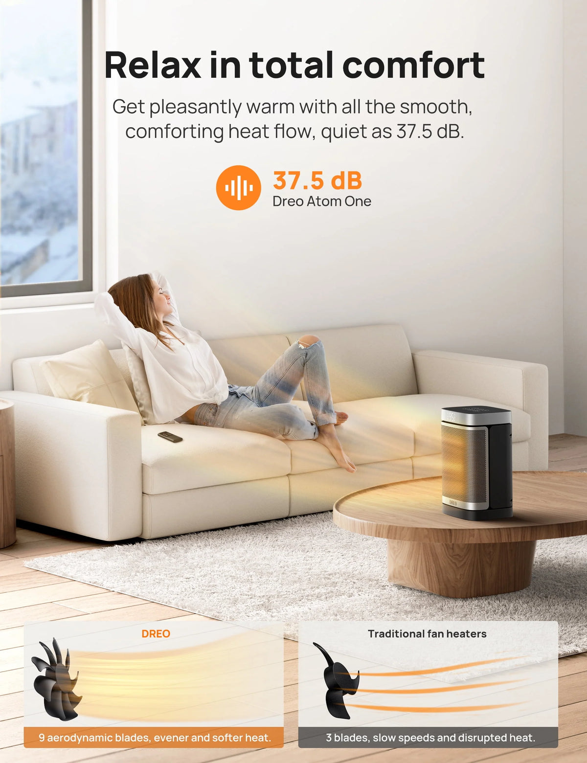 1500W PTC Electric Space Heater with Remote Z223