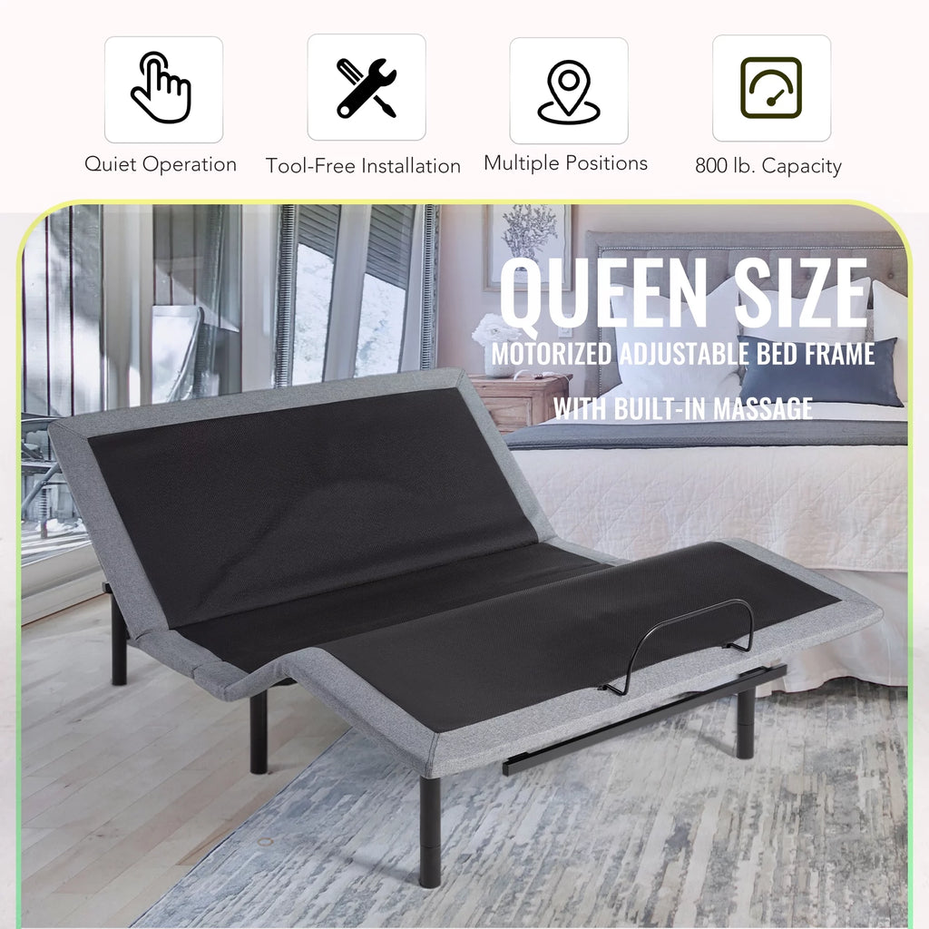 Queen Size Motorized Bed Frame with Remote M59684