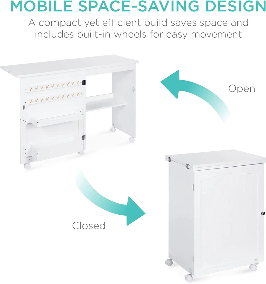 Folding Sewing Table White Y3871