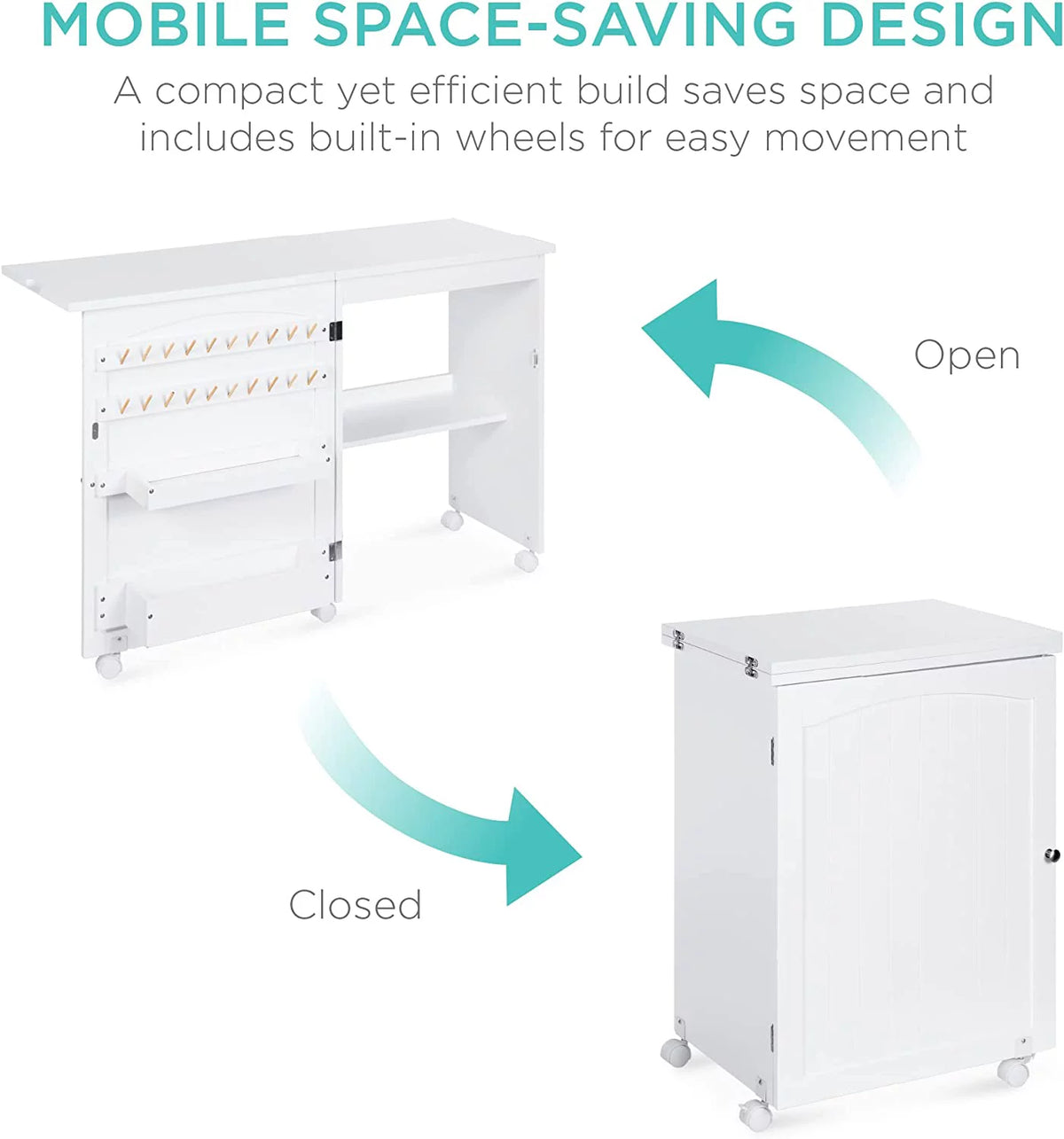 Folding Sewing Table White Y3871
