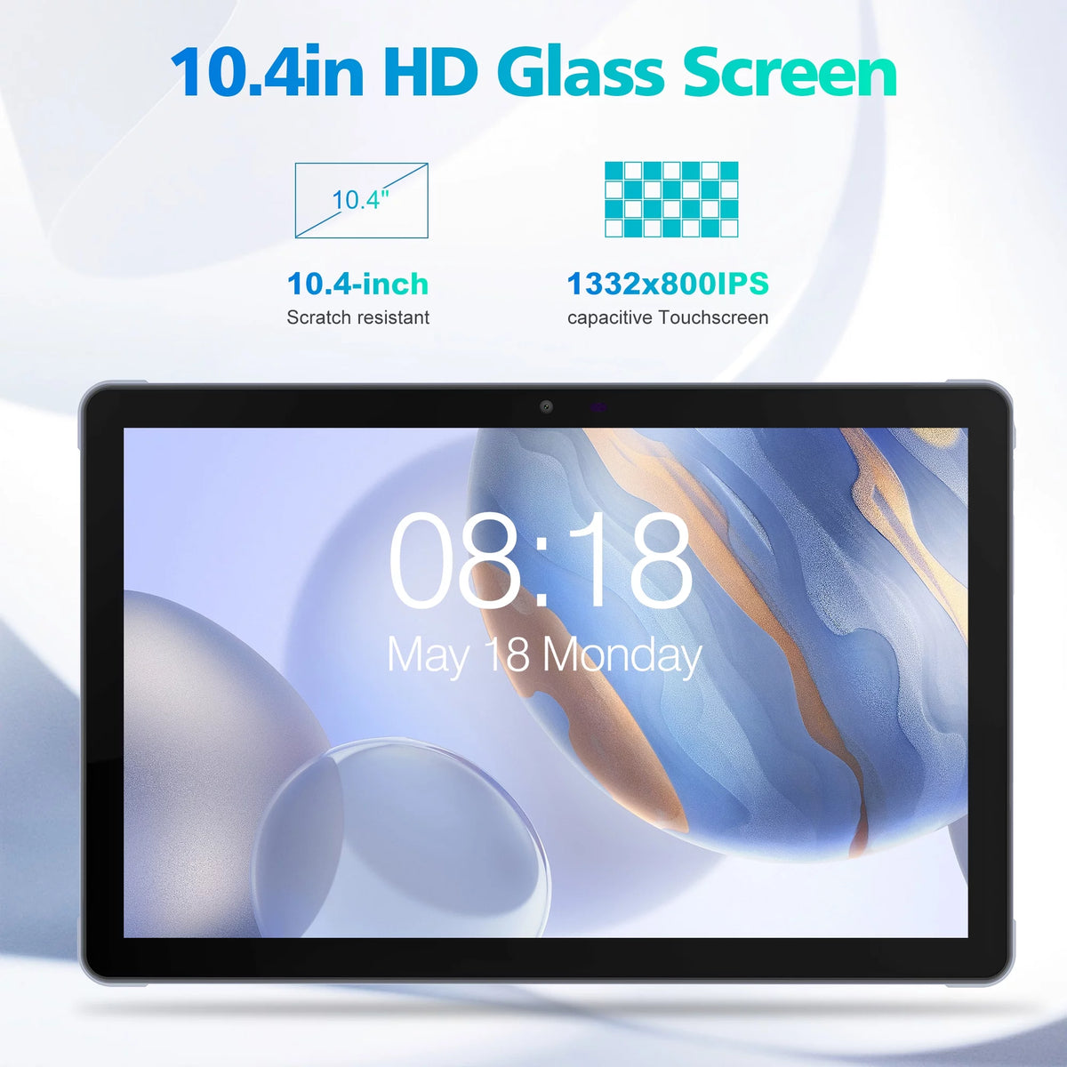 Android 12 Tablet 10.4 Inch with Case, 4GB RAM, 64GB Storage, Octa-Core, 6000mAh, Gray M93365