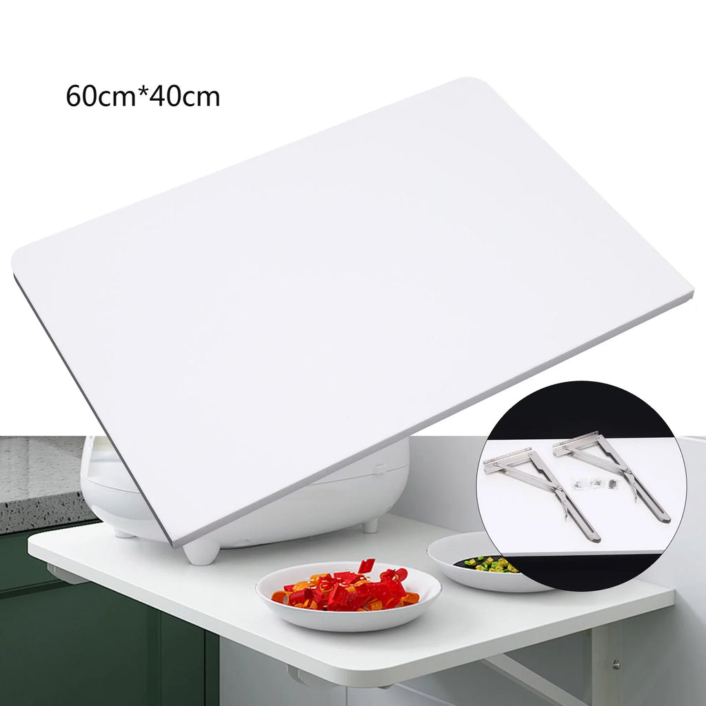 23.6"x15.7" White Wall Mount Folding Table Y61365