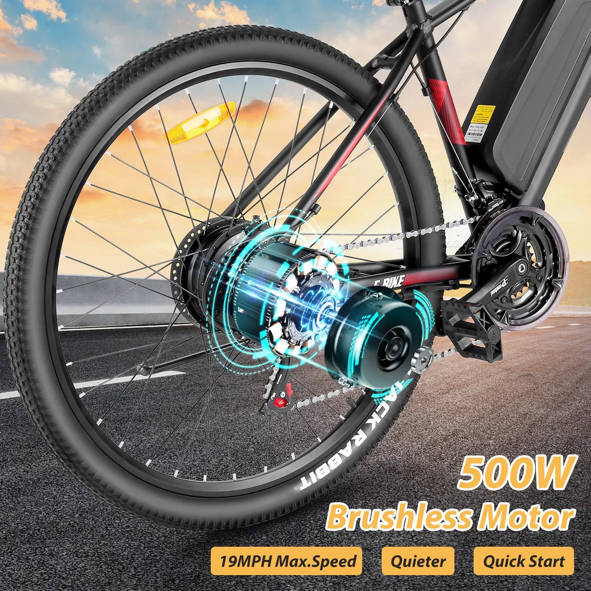500W 21-Speed 27.5" Electric Mountain Bike D2994